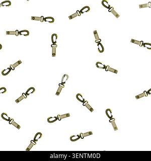 pattern loop key ring clip cartoon. buckle fastener, snap attachment, connector gadget loop key ring clip sign vector Stock Vector