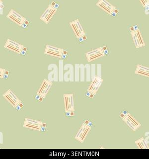 pattern boat cruise ship ticket cartoon. template travel, ocean pass, card vacation boat cruise ship ticket sign. seamless vector illustration Stock Vector