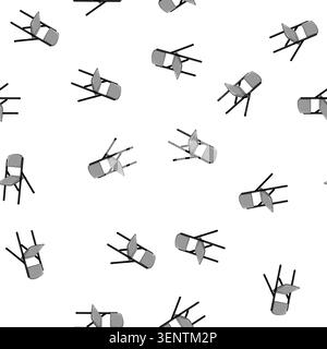 pattern beach folding chair cartoon. beach folding chair sign vector Stock Vector