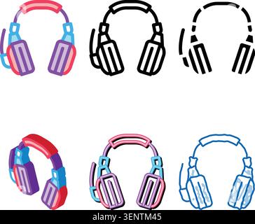 headphones accessories color icon vector. headphones accessories sign. isolated symbol minimal Stock Vector