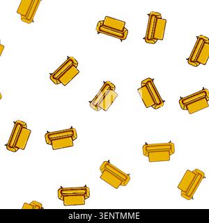 pattern vintage couch leather cartoon. modern contemporary, durable luxury, comfort stylish vintage couch leather sign vector Stock Vector
