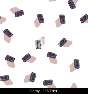 pattern identification fingerprint scanner cartoon. technology sensor, recognition device, mobile smartphone identification fingerprint scanner sign. Stock Vector