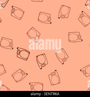 seamless pattern Liquid laundry detergent bottle with a handle, offering a practical and reusable container for domestic cleaning and hygiene products Stock Vector
