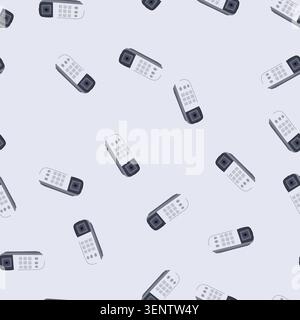 pattern control smart home hub cartoon. device technology, internet assistant, security lights control smart home hub sign. seamless vector illustrati Stock Vector