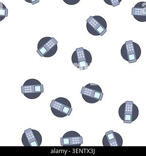 pattern scanner biometric security device cartoon. technology access, control identification, verification system scanner biometric security device si Stock Vector