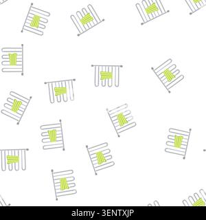 pattern electric heater towel cartoon. bathroom radiator, wall house electric heater towel sign. seamless symbol vector illustration Stock Vector
