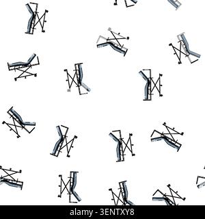 pattern footboard hospital bed cartoon. wheels height, tilt comfort, support mobility footboard hospital bed sign vector Stock Vector