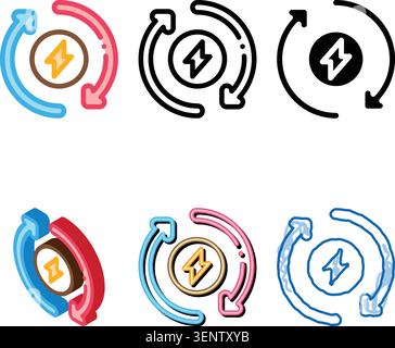 heating circulation icon vector. heating circulation sign. isolated contour symbol designs Stock Vector