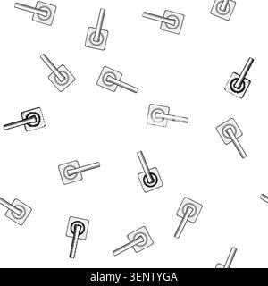 pattern Metal door handle fixed on a square base offering contemporary design, providing function for opening and closing doors, ensuring interior acc Stock Vector