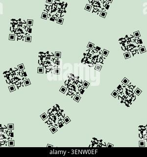 seamless pattern switches qr code label cartoon. buttons meters, indicators gauges, lights display switches qr code label sign vector Stock Vector