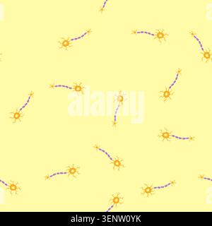 pattern cell neurons cartoon. ai synapse, neural structure, neuro human cell neurons sign. seamless vector illustration Stock Vector