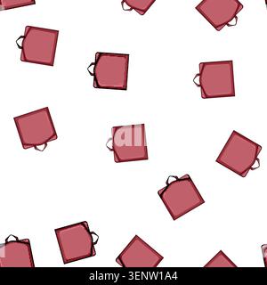 pattern Red garment bag with a top handle, offering easy portability and protective storage for clothing, suitable for travel, business trips, or home Stock Vector