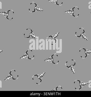 seamless pattern toy claw machine cartoon. doll prize, robot grab, arm cabinet toy claw machine sign vector Stock Vector