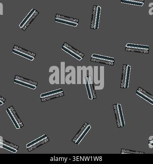 seamless pattern kitchen electric grill cartoon. home cooking, meal roast kitchen electric grill sign vector Stock Vector
