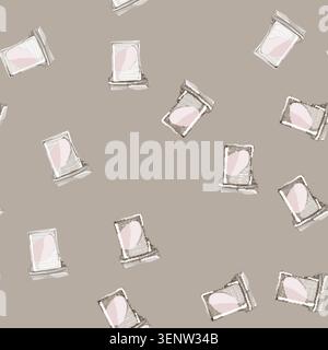 seamless pattern facial cotton pad cartoon. facial cotton pad sign vector Stock Vector
