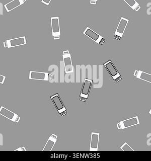 seamless pattern White rectangular product box with clear display window and hang tab, minimal blank packaging mockup for retail, branding, merchandis Stock Vector