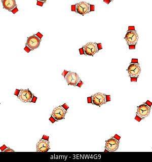 pattern children kid watch time cartoon. hand boy, digital fashion children kid watch time sign vector Stock Vector