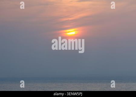 Sunset over the bay, Hagi, Japan Stock Photo
