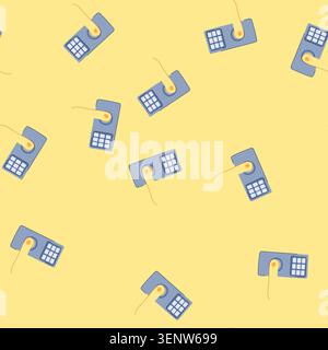 pattern entrance door handle cartoon. modern open, knob security entrance door handle sign. seamless vector illustration Stock Vector