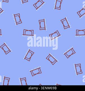 pattern furniture bench bedroom cartoon. furniture bench bedroom sign. seamless vector illustration Stock Vector