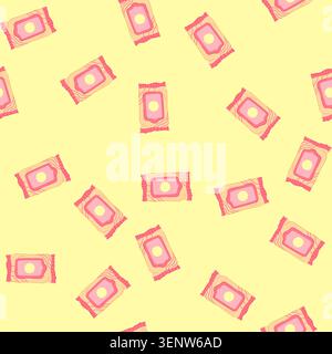 pattern glass water wipes cartoon. window cleaner, tissue wet glass water wipes sign. seamless vector illustration Stock Vector