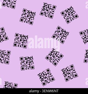 seamless pattern lights qr code label cartoon. display console, interface style, nostalgia classic lights qr code label sign vector Stock Vector