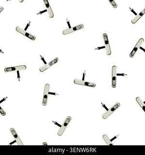 pattern Handheld digital device with a strap and hook indicating the weight of travel bags, ensuring compliance with airline regulations and avoiding Stock Vector