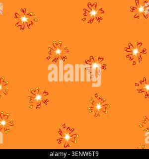seamless pattern electric impact vfx cartoon. blue fx, smoke sword, bomb war electric impact vfx sign vector Stock Vector