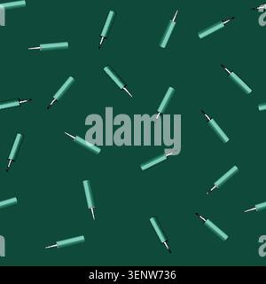 seamless pattern Silicone sealant tube standing vertically with long narrow nozzle for filling and sealing gaps, cracks and joints in construction, di Stock Vector