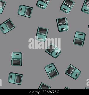 seamless pattern kitchen aerogrill cooking cartoon. grill meal, electric equipment kitchen aerogrill cooking sign vector Stock Vector