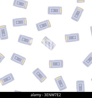 pattern assistant smart home hub cartoon. security lights, thermostat cameras, doorbell locks assistant smart home hub sign. seamless symbol vector il Stock Vector