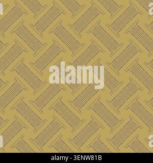 Mustard Brown Textured Diagonal Geometric Pattern Stock Vector