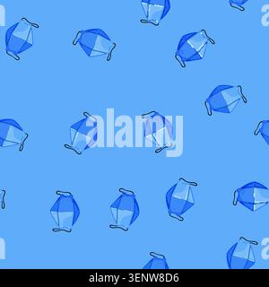 seamless pattern medical respirator mask cartoon. medical respirator mask sign vector Stock Vector