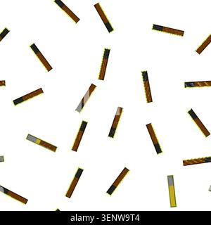 pattern Horizontal progress bar illustrating a power level or loading process, displaying a partial fill with yellow segments indicating progress and Stock Vector