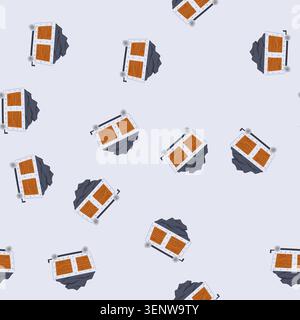 pattern industry coal wagon cartoon. mining freight, car locomotive, cargo haulage industry coal wagon sign. seamless vector illustration Stock Vector