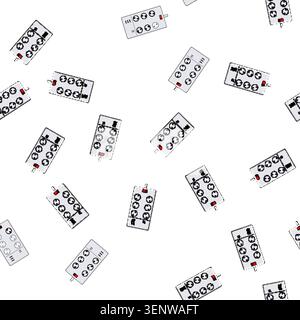 pattern usb power strip smart cartoon. alexa google, assistant control, remote energy usb power strip smart sign vector Stock Vector