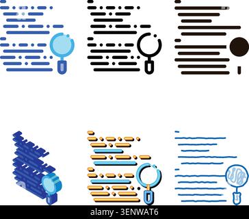 Magnifier Search Code Mistake Vector Line Icon. Programming Coding System, Data Encryption And Code Linear Pictogram. Web Development, Languages, Bug Stock Vector
