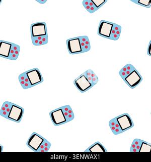 pattern vehicle car diagnostic scanner cartoon. automotive system, interface software, bluetooth wireless vehicle car diagnostic scanner sign. seamles Stock Vector