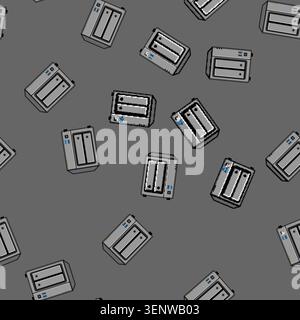 seamless pattern Network attached storage device working as a data server for centralized file storage and backup, providing secure and accessible inf Stock Vector