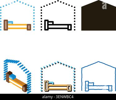pack Bed Canopy Awning Icon Vector. Outline Bed Canopy Awning Sign. Isolated Contour Symbol Stock Vector