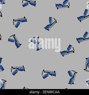 seamless pattern manual hospital bed cartoon. bariatric pediatric, icu mattress, rails headboard manual hospital bed sign vector Stock Vector