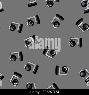 seamless pattern focus table web camera cartoon. film computer, business lens focus table web camera sign vector Stock Vector