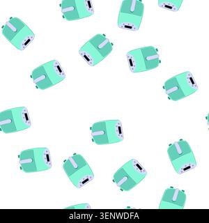 pattern air fryer cooking cartoon. air electric, meal basket, black appliance air fryer cooking sign. seamless symbol vector illustration Stock Vector
