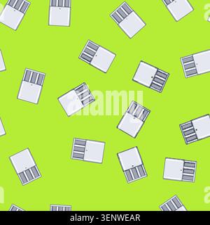 seamless pattern symbol aa battery charger cartoon. smartphone electric, power cell symbol aa battery charger sign vector Stock Vector