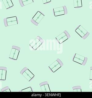 pattern modern shower cabin cartoon. box hotel, et clean, room water modern shower cabin sign. seamless vector illustration Stock Vector