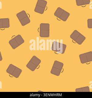 pattern businessman briefcase for men cartoon. suit bag, people suitcase businessman briefcase for men sign. seamless vector illustration Stock Vector