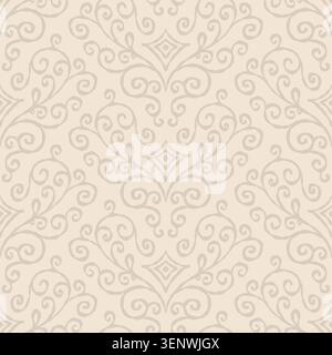 Light Cream Swirling Damask Pattern Stock Vector