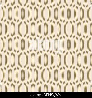 Cream Gold Wavy Ogee Pattern Stock Vector