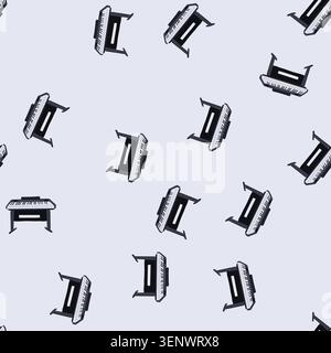 pattern recital piano cartoon. composition technique, harmony rhythm, tempo notes recital piano sign. seamless vector illustration Stock Vector