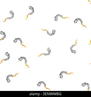 pattern space rocket fire trail cartoon. propulsion exhaust, flame ignition, velocity combustion space rocket fire trail sign vector Stock Vector